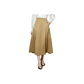 SMEN Casual Long Skirts Women's Khaki