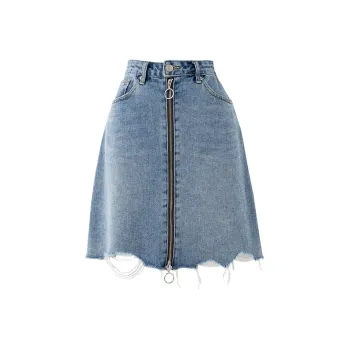 SOON FLOWER Denim Short Skirts Women's Light Blue