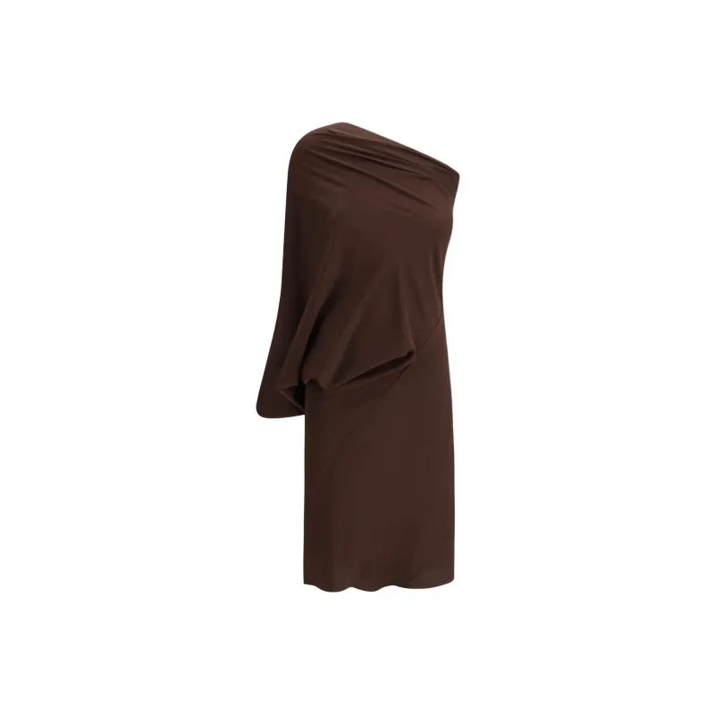RICK OWENS Single Sleeved Draped Mini Dress-0