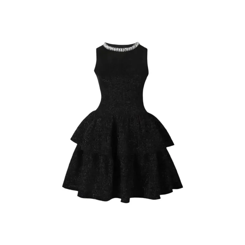 Mu Qingqing Sleeveless Dress Women's Black Inner Lining-0