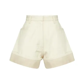 PRADA SS23 Denim Shorts Women's Beige Yellow