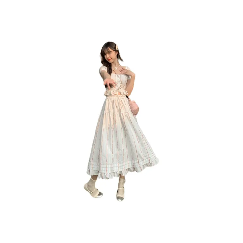 Juden Choi Skirt Set Women's Blue-0