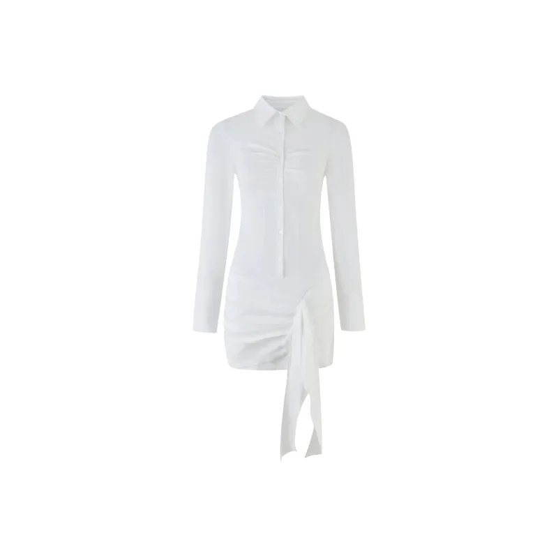 Tiger Mist ZADIE SHIRT DRESS Long Sleeved Dress Women's White-0
