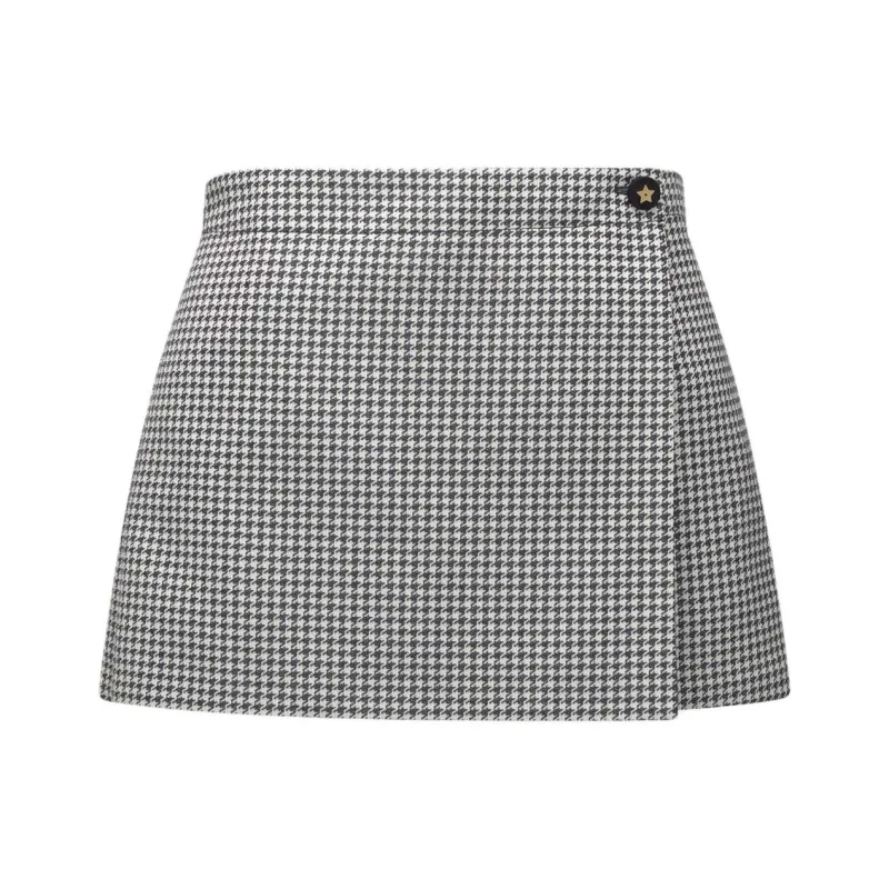 DIOR Casual Short Skirts Women's Black White-0