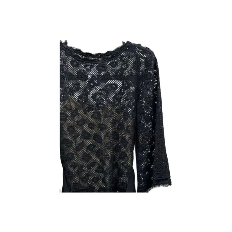 CHANEL 22P Long Sleeved Dress Women's Black-2
