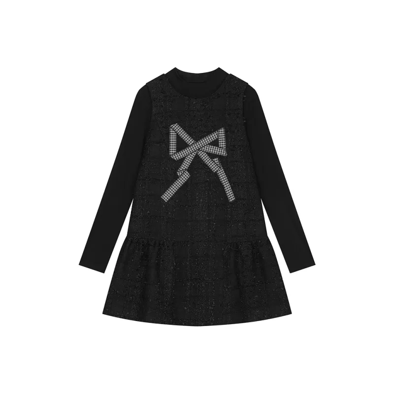 ELF SACK Casual Suit Women's Bowknot Black-0