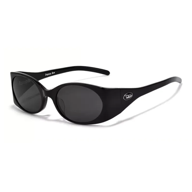 Fakeme Plate Frame Irregular Shape Sunglasses Unisex Black-0