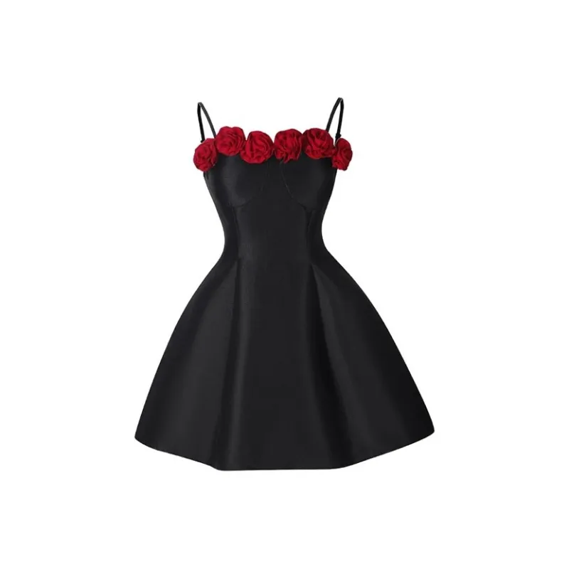 Udon House Slip Dress Women's Black-0