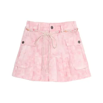 SETIROM Casual Short Skirts Women's Pink