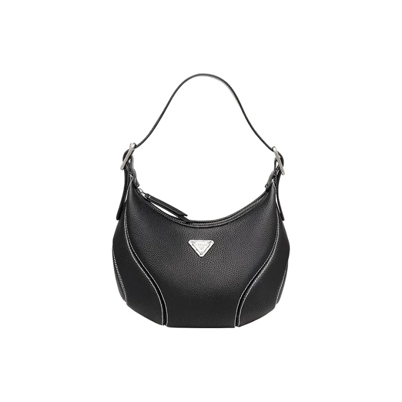 AOKANG Cow Leather Underarm Shoulder Bag Small Size Women's Ecru/Classic Black/Elephant Gray-8