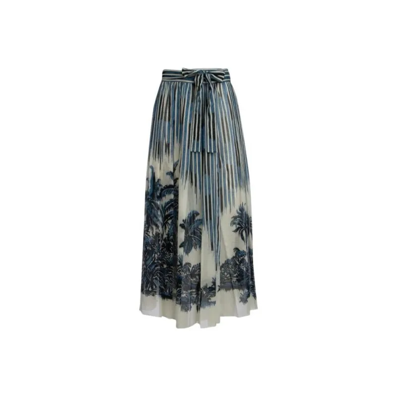 DIOR Casual Long Skirt Women's Blue-0