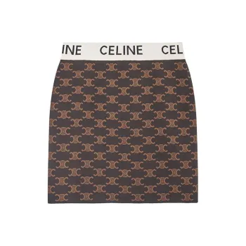CELINE Monogram Logo Waistband Mini Skirt