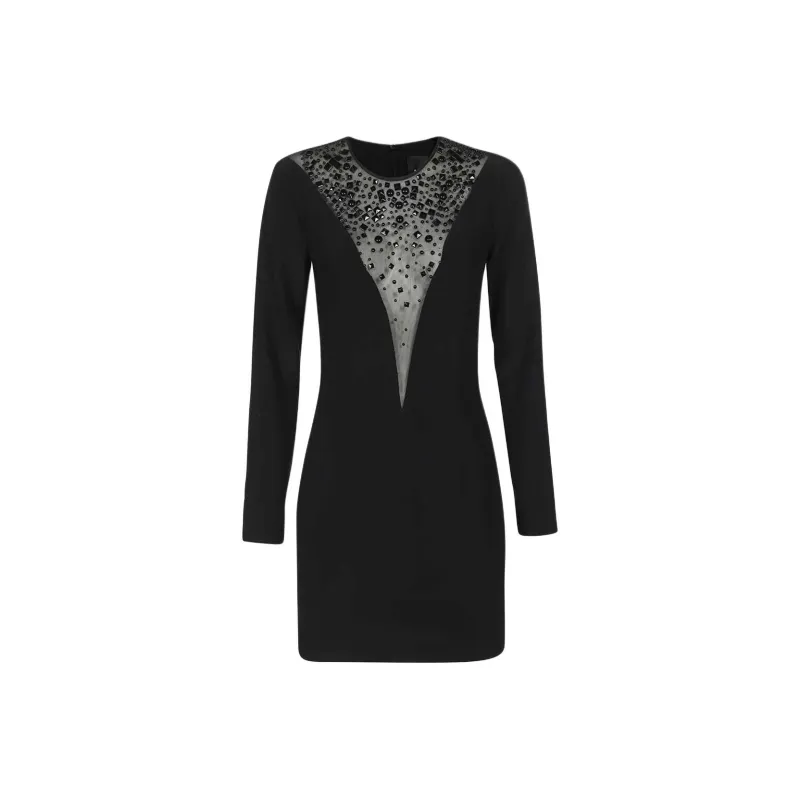 JOHN RICHMOND Rhinestone embellished Long sleeve Dress-0