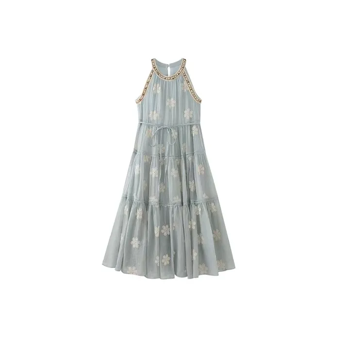 ABCMININ Sleeveless Dress Women's Blue-0