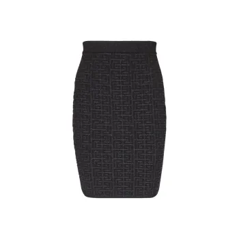 BALMAIN PB intarsia Knitted Mini Skirt