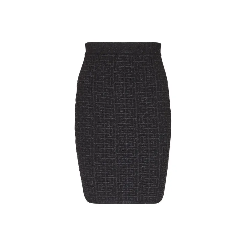 BALMAIN PB intarsia Knitted Mini Skirt-0