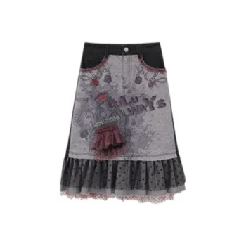 LULUALWAYS Denim Short Skirts Women's Black
