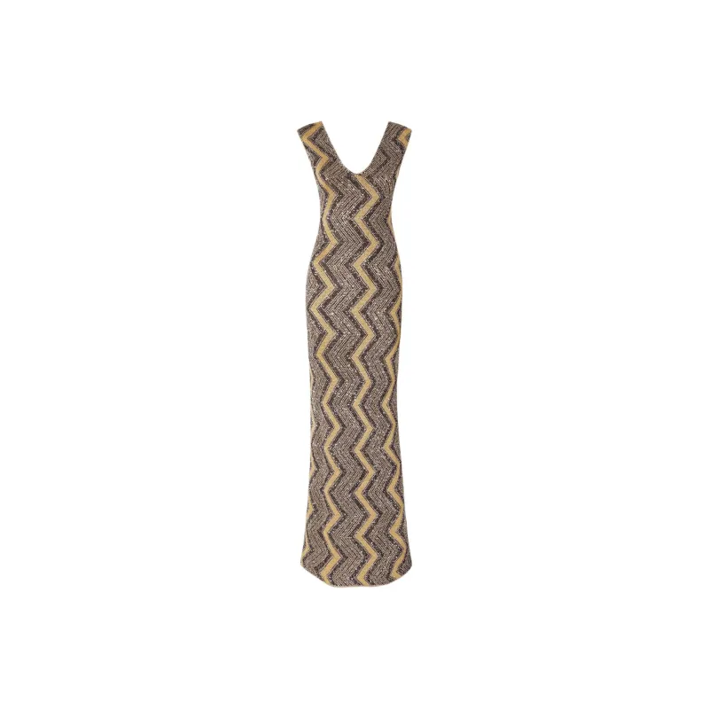 MISSONI Sequin Embellished Zig Zag Maxi Dress-0
