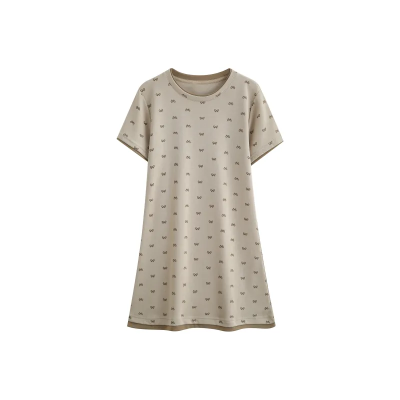 LSVE Short Sleeved Dresses Women's Light Khaki-0