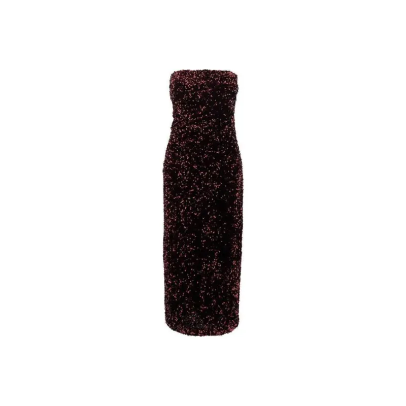 BE PLAIN Sleeveless Dress Women's Burgundy-0