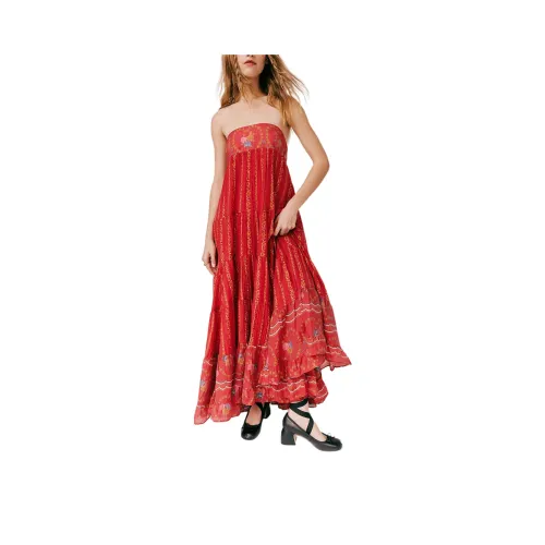 FREE PEOPLE Last Dance Printed Maxi Dress Sleeveless Dress Women's Salsa Combo/Red Combination