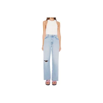MOTHER Hw Spinner Zip Sneak Chew High-rise Straight-leg Jeans