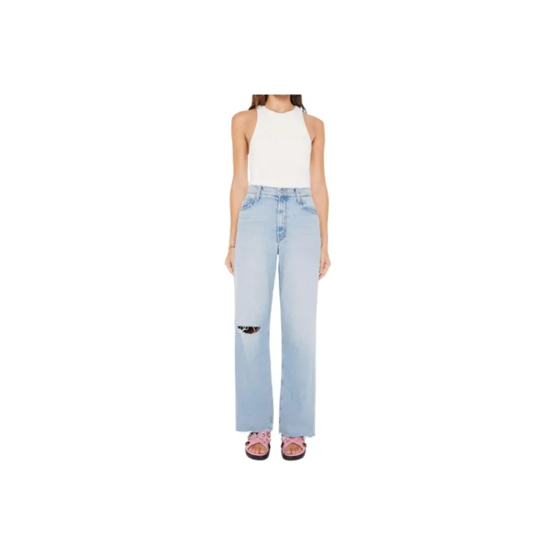 MOTHER Hw Spinner Zip Sneak Chew High-rise Straight-leg Jeans-0