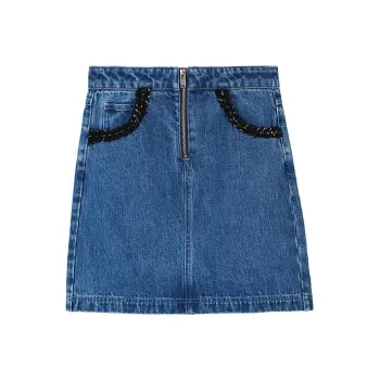 Self Who Denim Short Skirts Women's True Blue