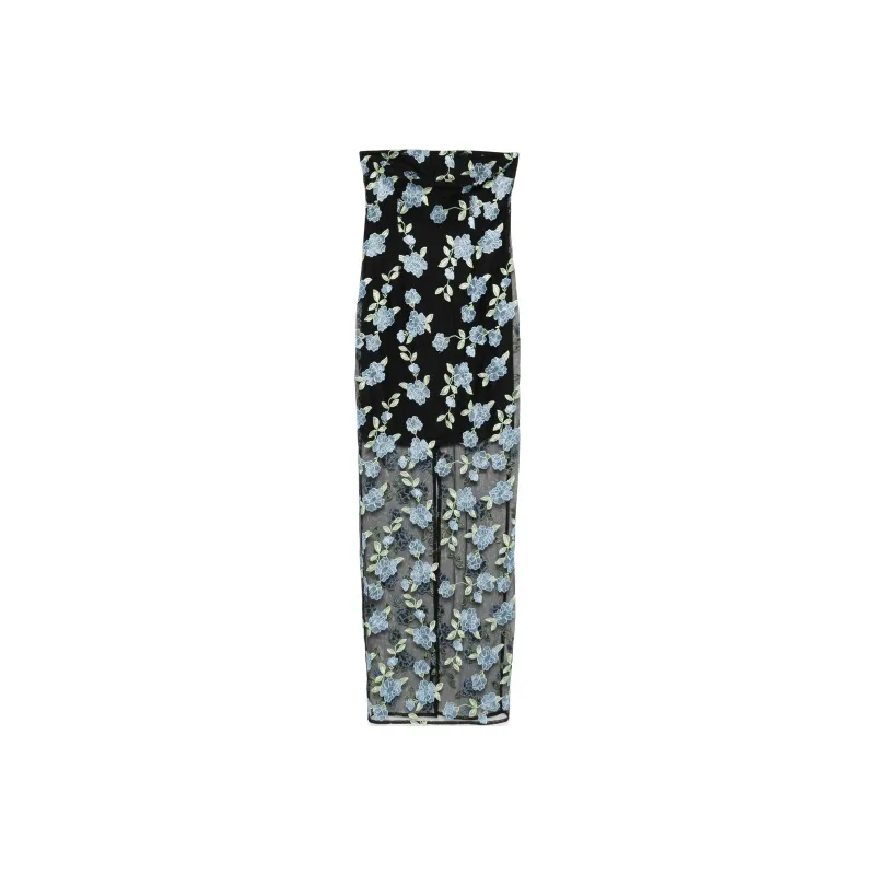 Rotate Flower Mesh Maxi Dress-0