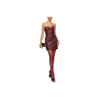 REFORMATION Veda Olivia Leather Dress Sleeveless Dress Women's Base Candy Red