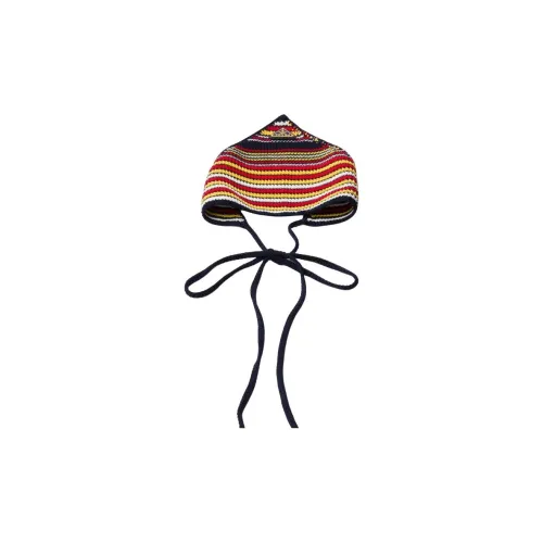 PRADA Enamel, Metal, Recycled Polyester Headwraps Women's Red