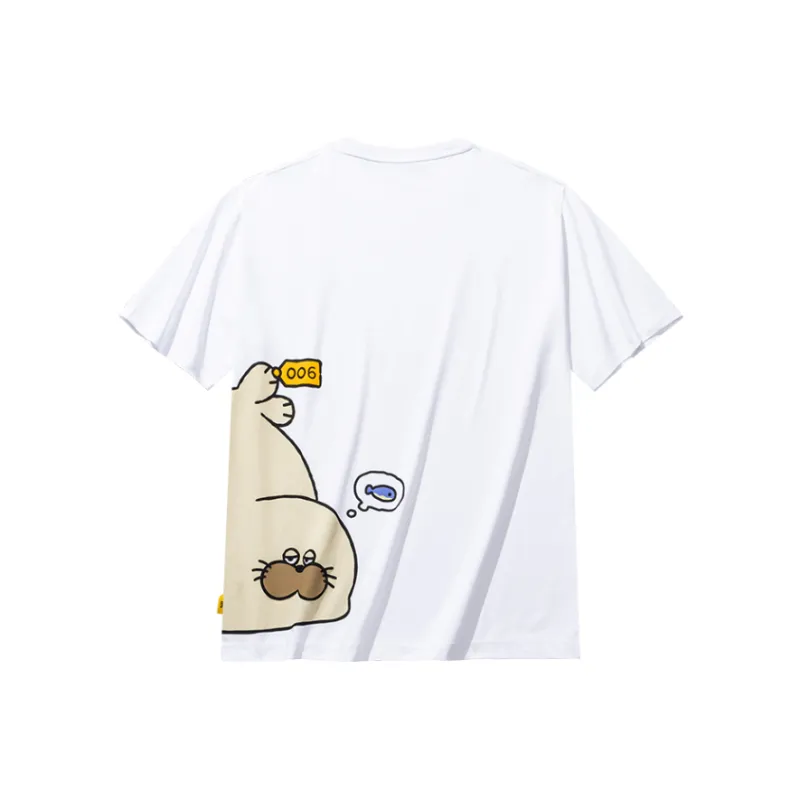 Anta x HAIBAOKANKAN,LIANMINGKUAN Life Collection T Shirt Unisex Snowflake White-1