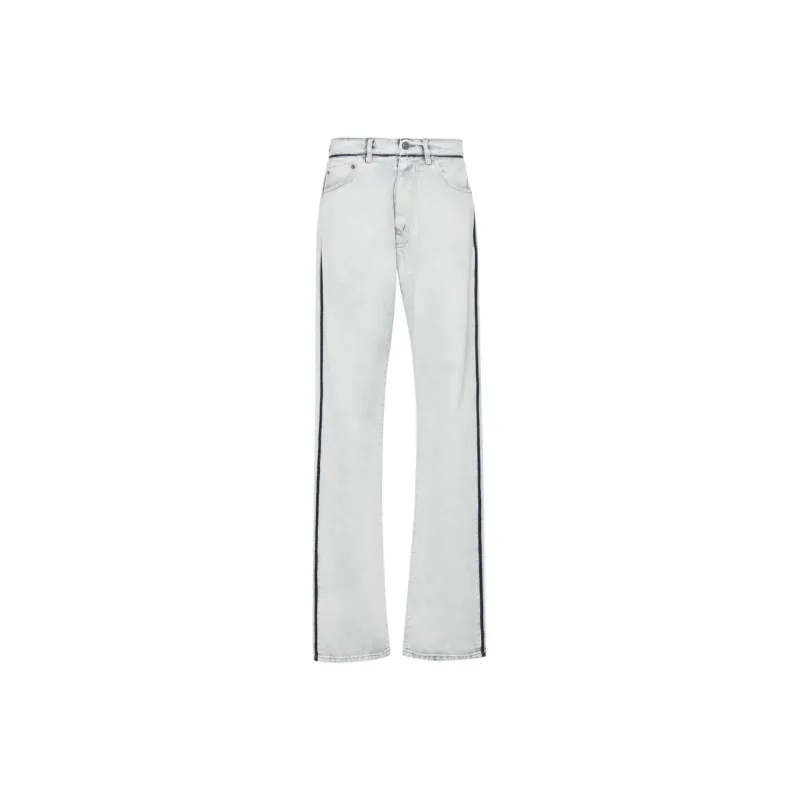 Maison Margiela Contrasting trim Mid rise Wide leg Jeans-0