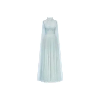 MONTSAND SS25 Blue Smocked Lace Maxi Dress Sleeveless Dress Women's Blue