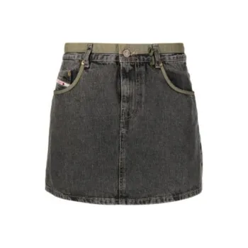 DIESEL Denim Short Skirts Women's Black Gray Color