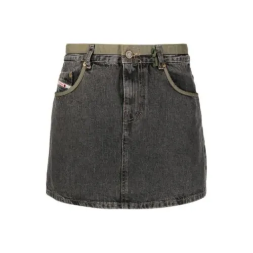 DIESEL Denim Short Skirts Women's Black Gray Color