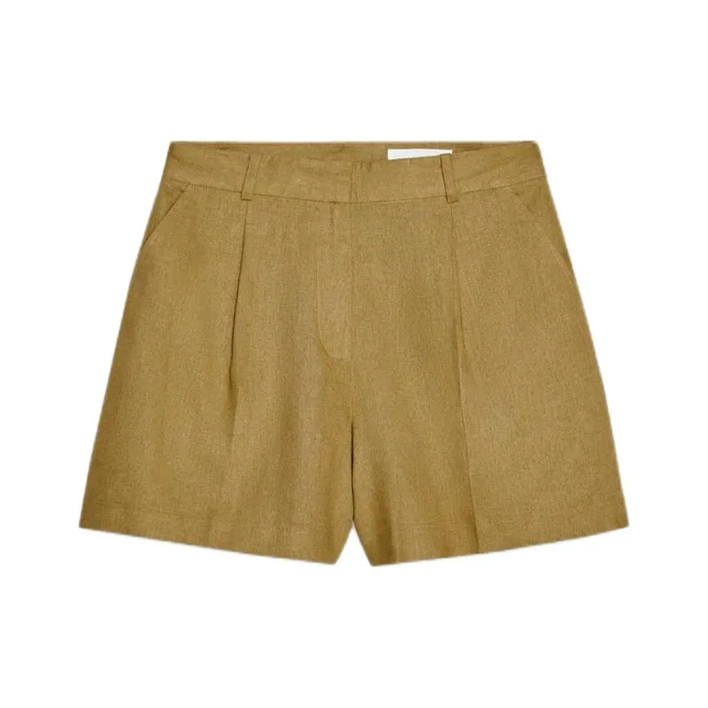 ZARA Casual Shorts Women's Yellow Green-0