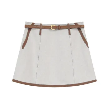 ELF SACK Casual Short Skirts Women's Elegant Urban Heather Gray