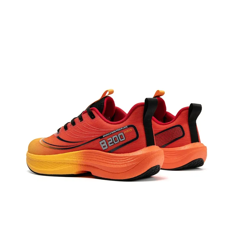 BIANSULONG Running Shoes Men Low Top Fiery Orange-2