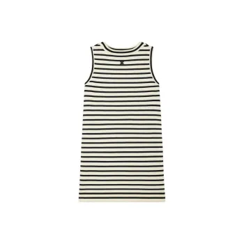 CELINE Triomphe Marinière Mini Dress In Wool