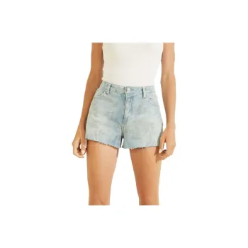 GUESS Palm Print Claudia Shorts Denim Shorts Women's Light Blue