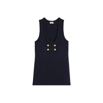 CELINE Tunic Mini Dress In Interlock Wool