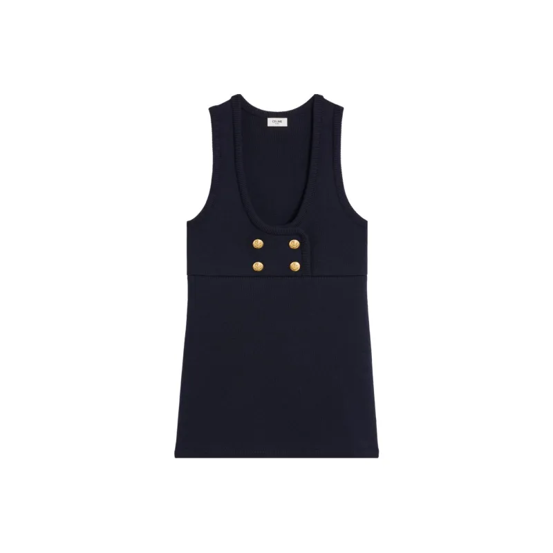 CELINE Tunic Mini Dress In Interlock Wool-0