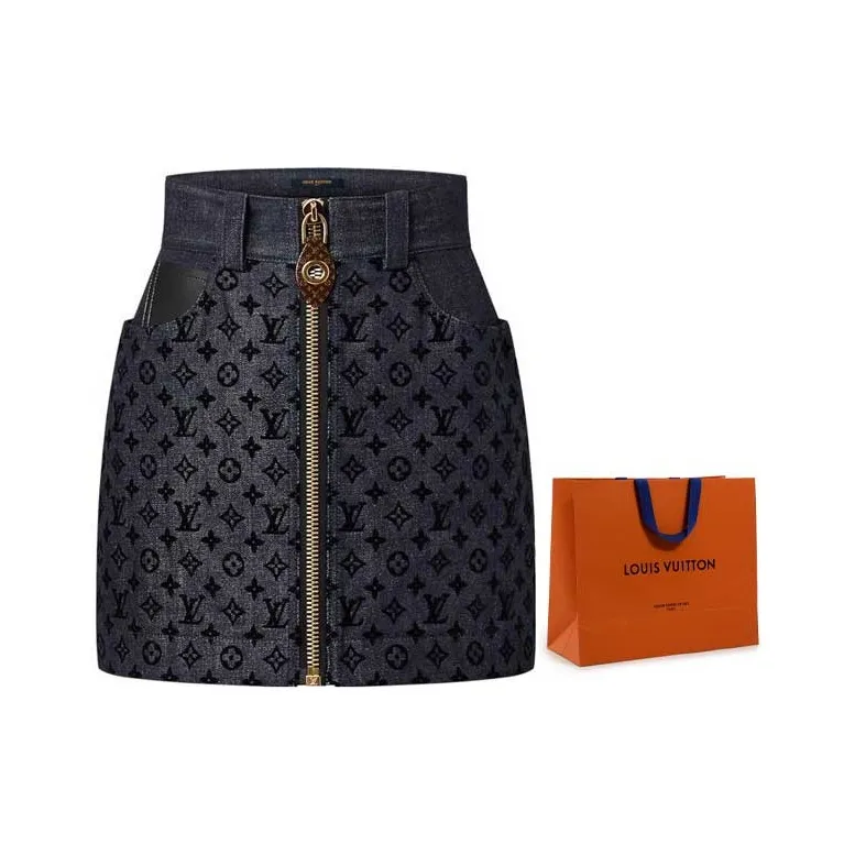 LOUIS VUITTON FW23 Denim Short Skirts Women's Blue-9