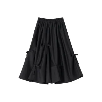 SOON FLOWER Casual Long Skirts Women's Black