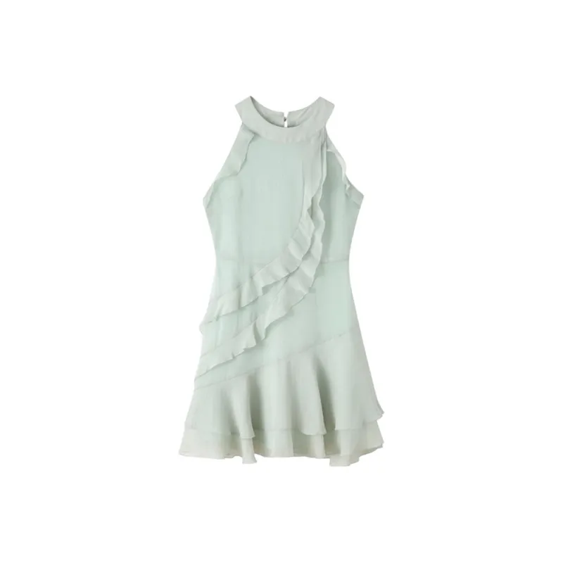 DOKZB Sleeveless Dress Women's Gray Green-0
