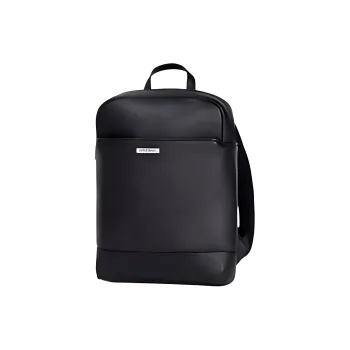 MOLESKINE Cow Leather Backpack Medium Size Men's Black/Wood Brown