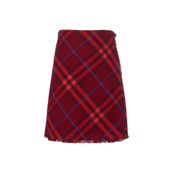 Burberry Casual Long Skirts Women's Crimson