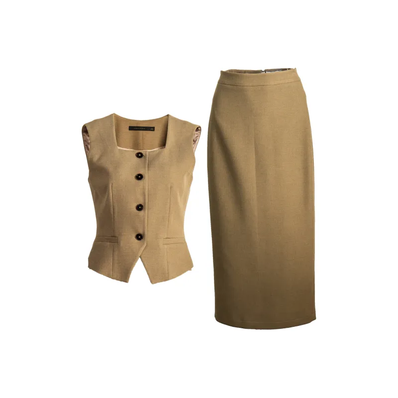 ROEYSHOUSE Skirt Set Women's Khaki-0