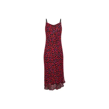 Rouje FW24 RADIA DRESS Slip Dresses Women's Black Base Red Floral